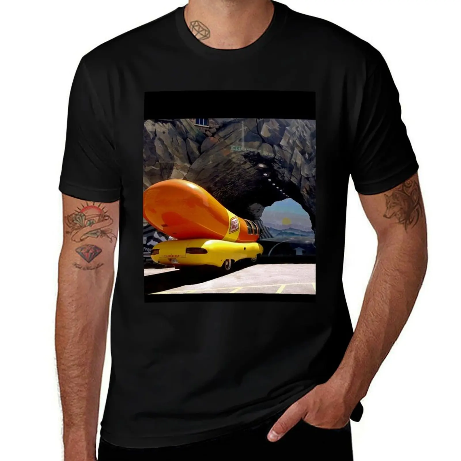 Sometimes a Wienermobile going into a tunnel mural is just a Wienermobile going into tunnel mural. T-Shirt