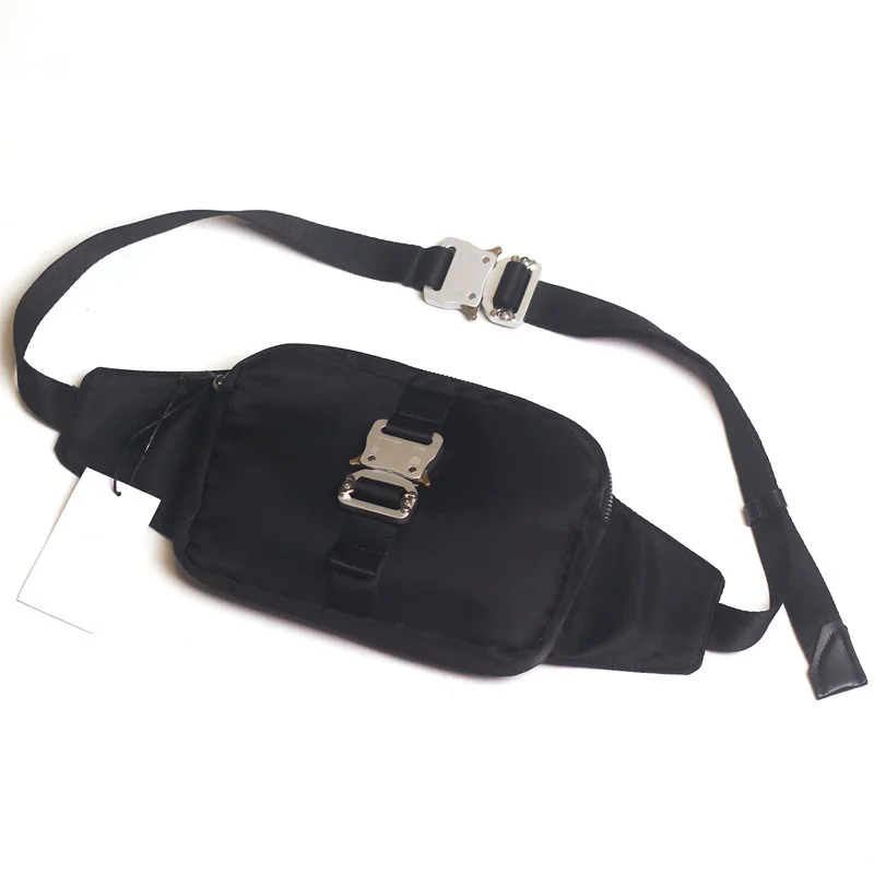 للجنسين نايلون أسود حقيبة كروسبودي 1017 ALYX 9SM نمط الخصر حقيبة موضة ملابس الشارع الرياضة في الهواء الطلق على ظهره مقاومة للماء