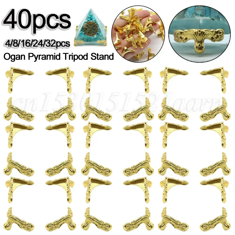 Orgonite Resina De Cristal Ornamentos, Ogan Pyramid Tripod Stand, Base Holder, Decoração de Casa Rack, Suporte de Energia, 4 Pcs, 8 Pcs, 16 Pcs, 24 Pcs, 32 Pcs, 40Pcs