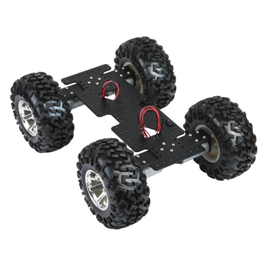4WD Intelligent Car Chassis Smart Ackerman Car Chassis Off Road 130mm Wheel Chassis DIY Kit Programmable Robotic Car RC Tank