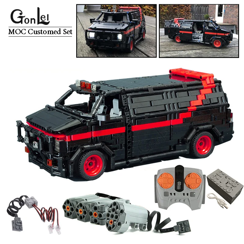 

Technical Building Blocks Bricks MOC-5945 City Police Station New York Car 1983 GMC Vandura A-Team Brick 1710 Parts Toys Gifts