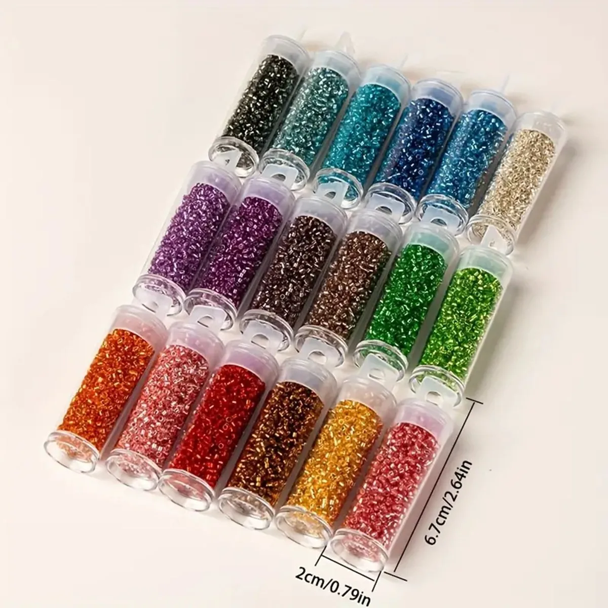 1200 Stück/2mm Rohr-Glasreisperlen, mehrfarbig, silberfarben, DIY-Schmuckzubehör, Armbänder, Ohrringe, Schmuckherstellung