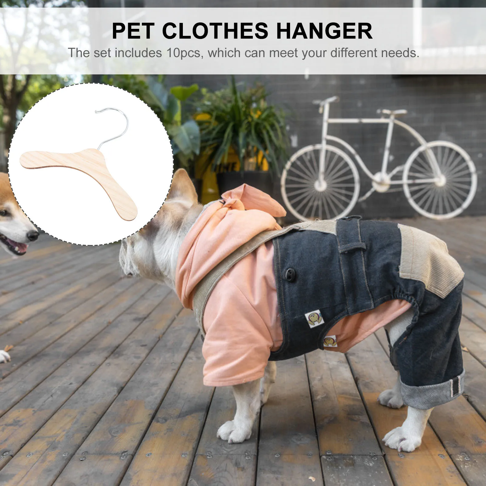 

10Pcs Wooden Pet Clothes Hangers Simple Design Dog Apparel Racks Great Gift for Pet Lovers Dog Clothing Hanger