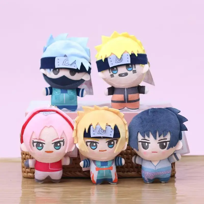 Naruto Anime Plush Keychain Cute Sasuke Sakura Bag Pendant Kawaii Kakashi Minato Soft Stuff Accessories For Fans Birthday Gift