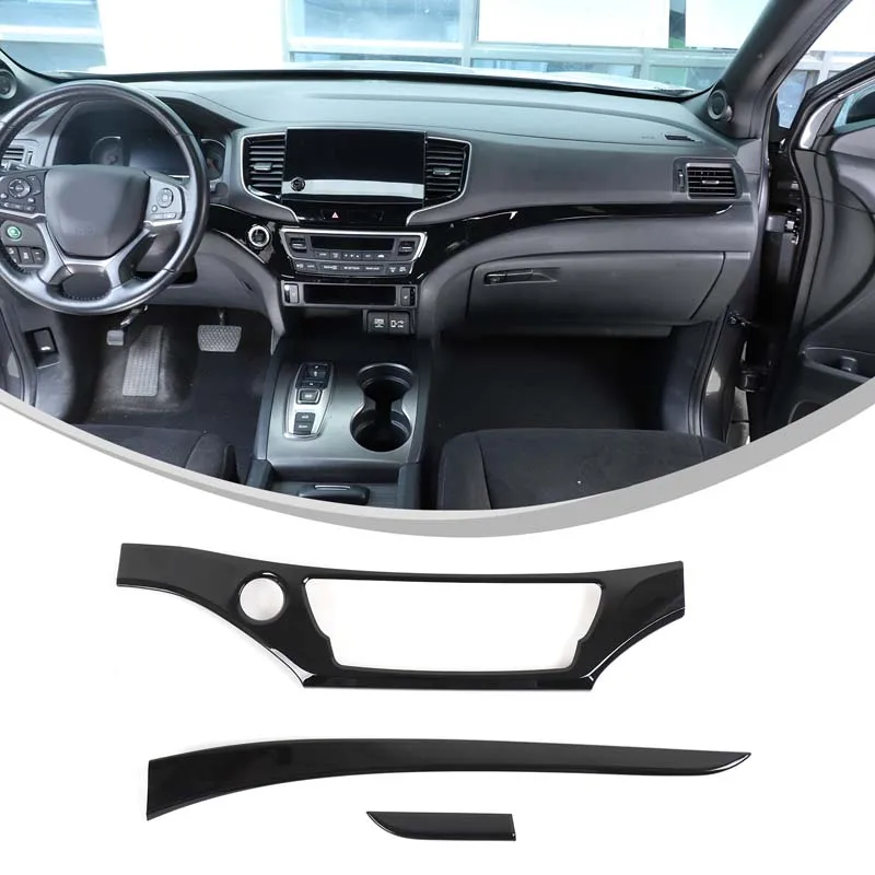 

For Honda Pilot 2016-2022 ABS Black Car Central Control Dashboard Decorative Stickers Car Interior Protection Accessories