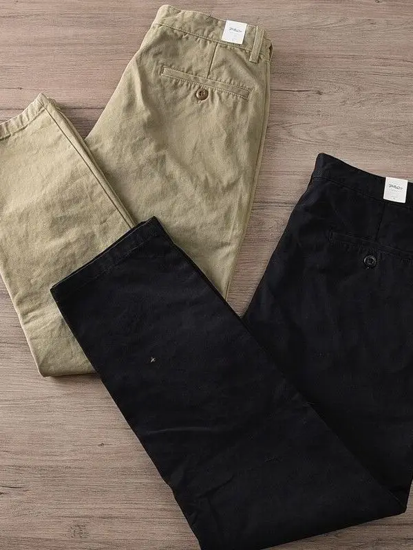 Spring Autumn Pure Cotton Men's Work Pants Elastic Loose Construction Site Wear Resistant Labor Protection Casual Workwear