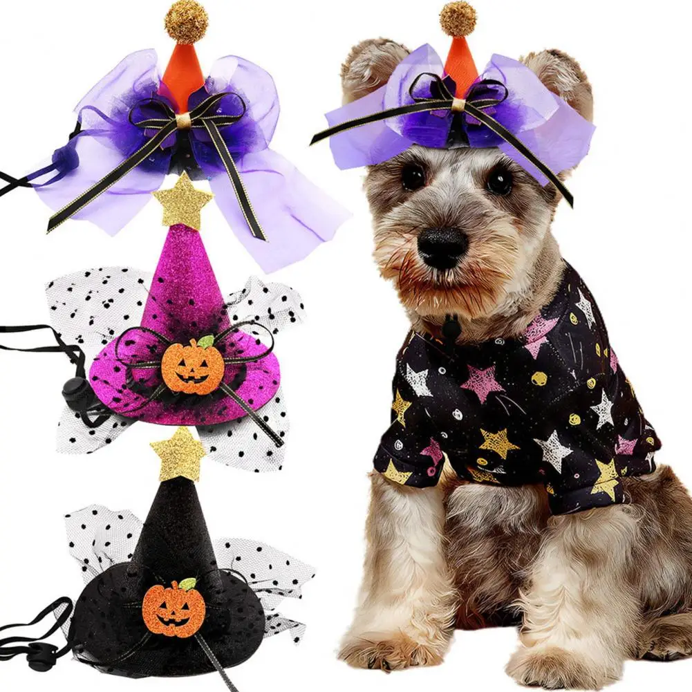 Pet Hat Halloween Spooky Style Pet Halloween Hat Bow Tie Decoration Dog Hat Create Atmosphere Hat Cute Cat Dog Accessories