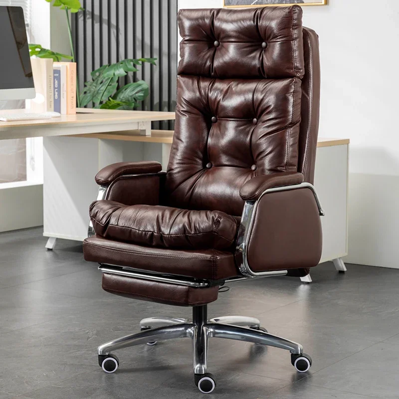 Boss chair reclining leather office chair comfortable sedentary sofa massage office seat home computer