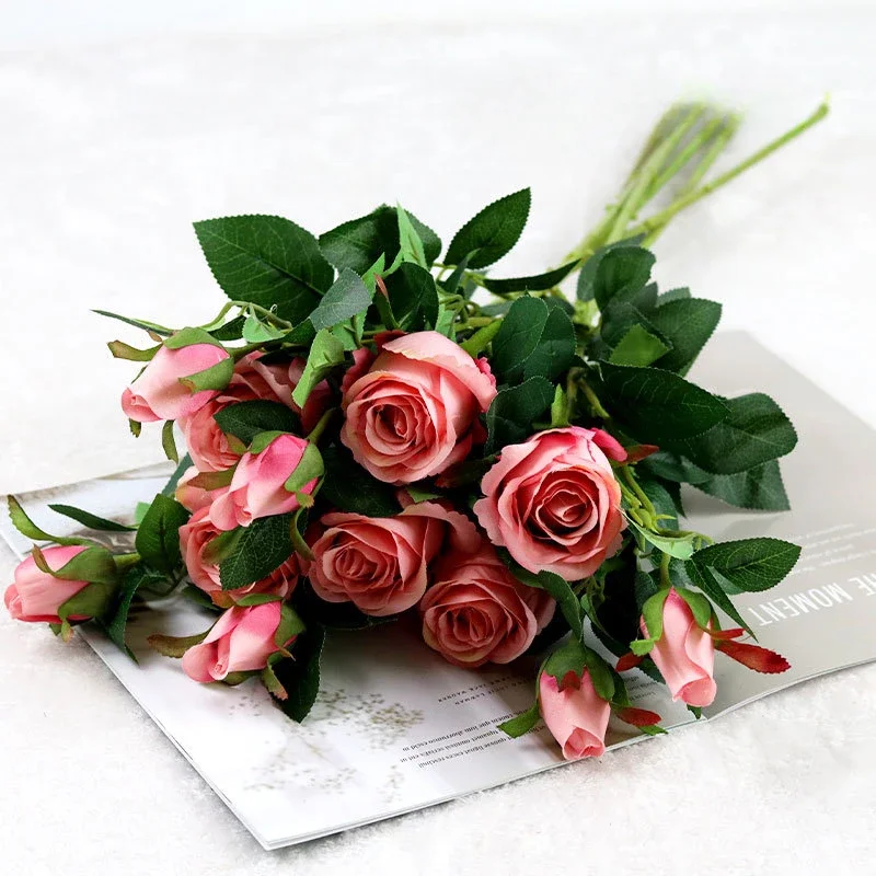 68CM Artificial Bulgarian Rose Home Vase Flower Arrangement Accessories Silk Flower Wedding Decoration