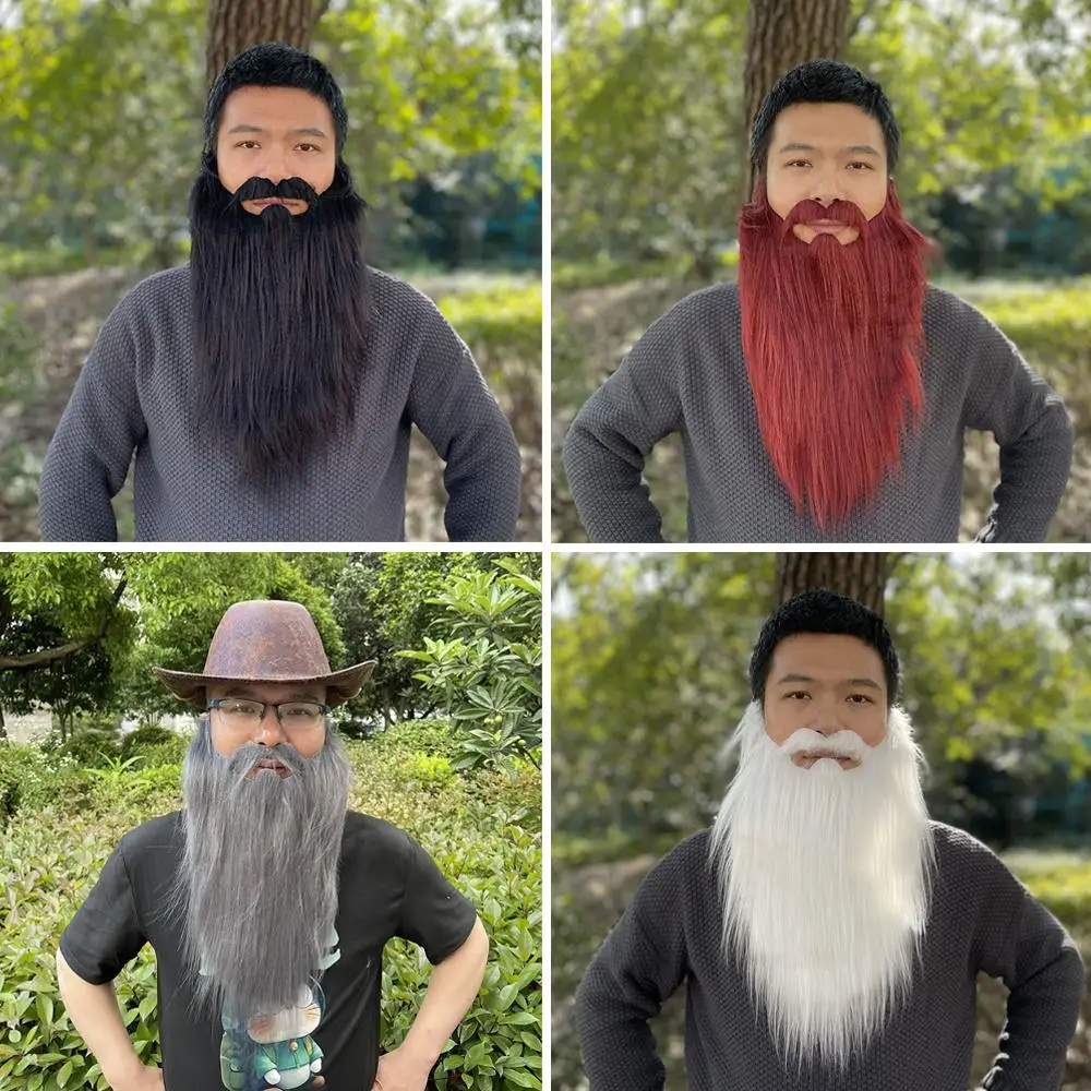 مضحك حزب الشارب زي الذكور رجل هالوين اللحية عيد الفصح تأثيري الدعامة لوازم الوجه تمويه لعبة الشارب الأسود الإمدادات #5