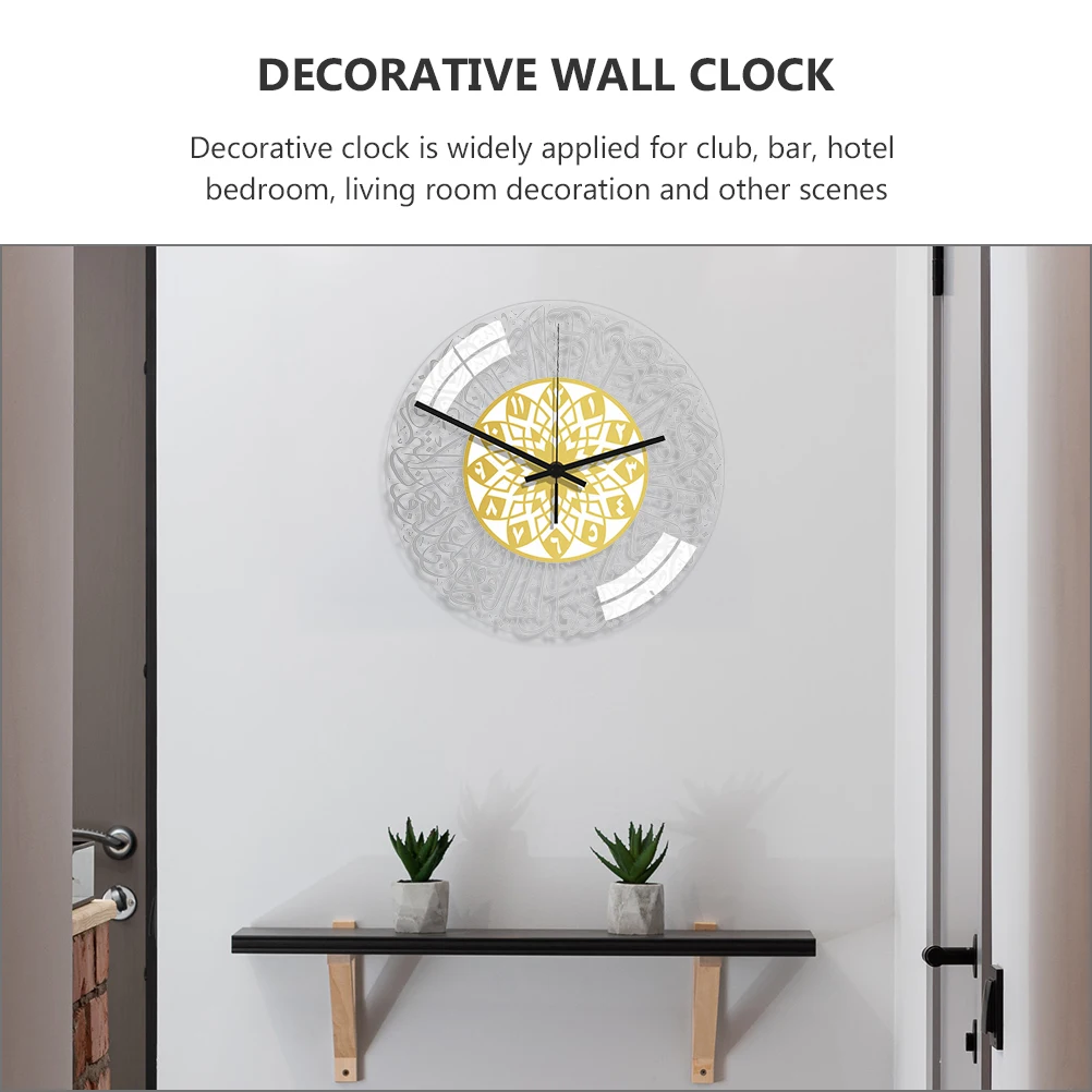 

3D Wall Clock Acrylic Material Modern Living Room Decoration Mute Clock Simple Round Design Compact Size Easy Use Durability