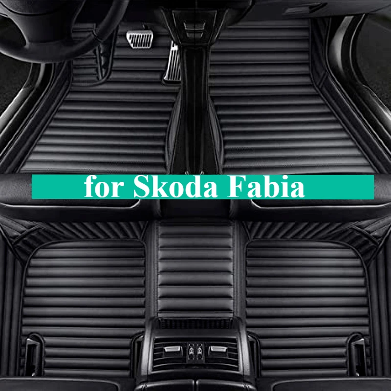 

Custom Car Floor Mats for Skoda Fabia 2006-2014-2024 Fashion Interior Accessories Auto leather Carpet Rugs Coche Trunk cushion
