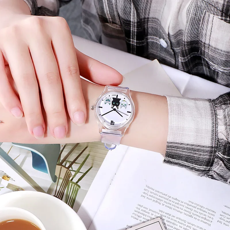 Nuovi orologi per bambini alla moda Orologio per bambini carino Orologi al quarzo con cinturino trasparente per ragazze Ragazzi Orologio da polso per bambini Orologio reloj