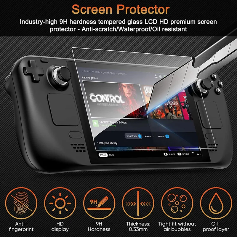 DISOUR Tempered Glass for Steam Deck Game Console 9H Film for Steam Deck Screen Accessories Anti-Scratch Glass Protective Film