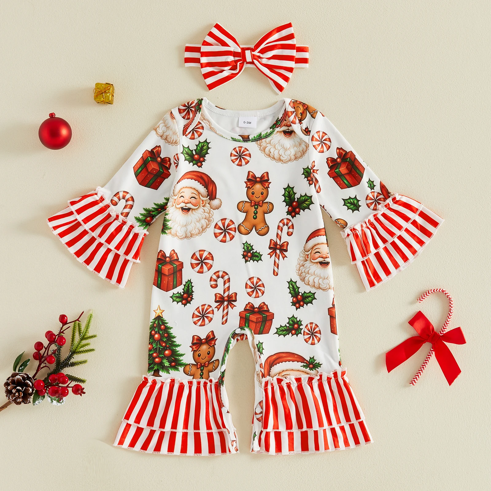 Christmas Print Baby Romper 2