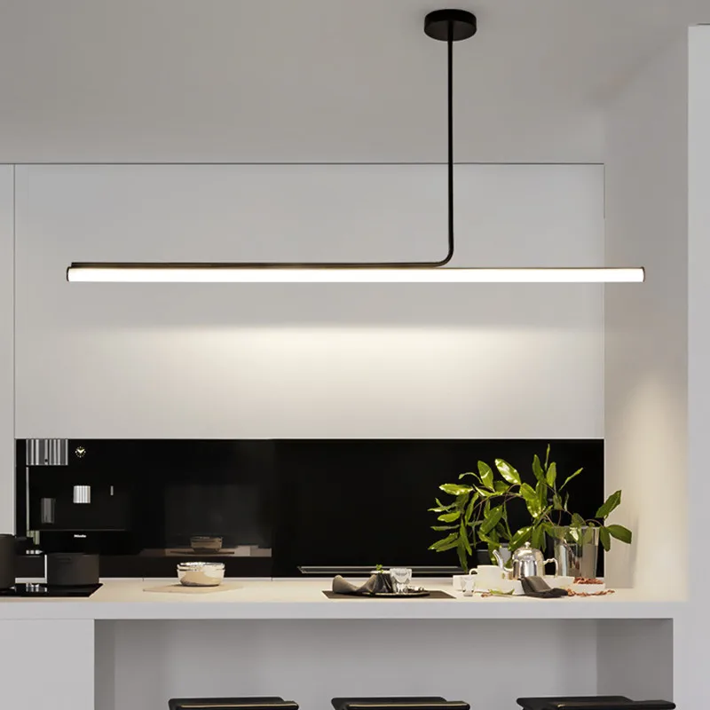 Simplicidade moderna LED Lustre, Sala De Estar, Sala De Jantar, Cozinha, Luzes Pingente Preto, Decoração De Casa, Pendurado Luminária