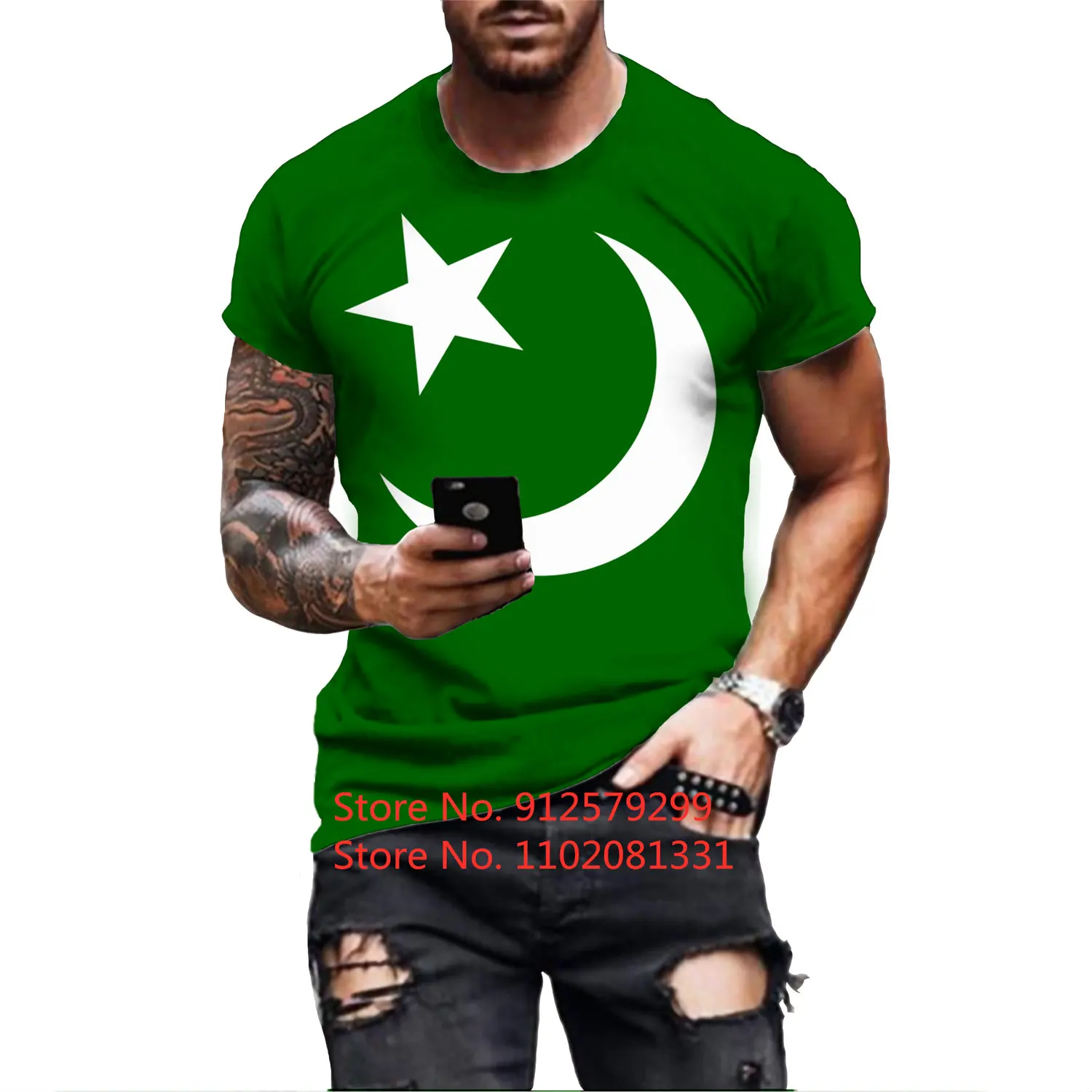 Unisex Fashion Casual Arab Islamic Muslim Short Sleeve Mubarak T-shirts Culture Print Tee Shirts Tops