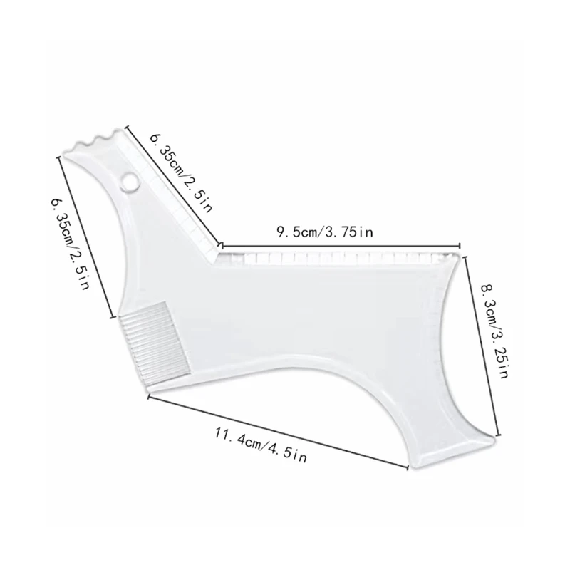남성용 올인원 수염 스타일링 빗, 창의적인 수염 스텐실 및 성형 템플릿 도구, 얼굴 머리를 완벽하게 그루밍