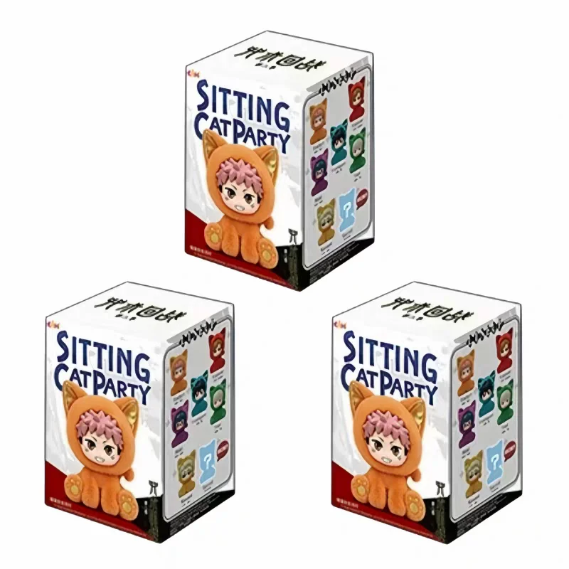 Neue Original EAKI Jujutsu Kaisen Katzen-Sitzparty-Serie Blindbox Anime-Charakterpuppen-Sammlung Feiertagsgeschenke Auf Lager
