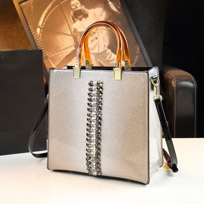 Shine Women Dinner Bag Wedding Party Shine Diamond Top Handle Bags Luxury Lady Elegant Handbag Shoulder Daily Purses 2024 New