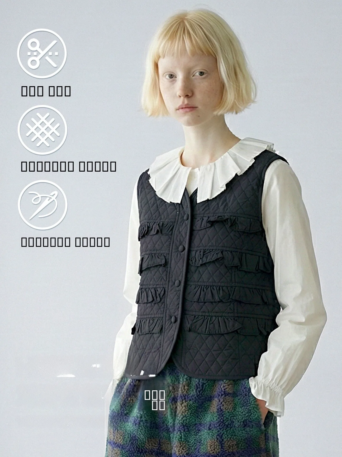 

Оригинальный художественный дизайн Iokoni: летний, осенний, зимний жилет с объемным кружевом, повседневный, из нейлона, с V-образным вырезом, на одной пуговице.