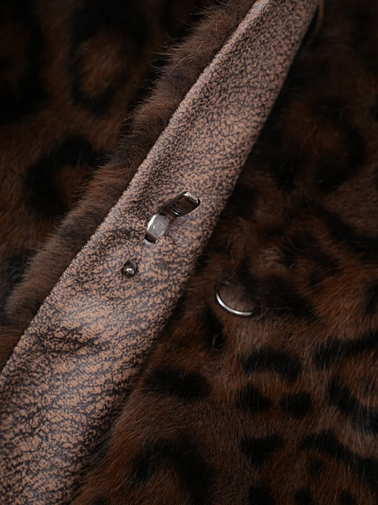 DEAT Mode frauen Leopard Große Größe Warme Faux Pelz Jacke Neue Revers Langarm Mantel Mode Flut Herbst Winter 2024 CPG2453