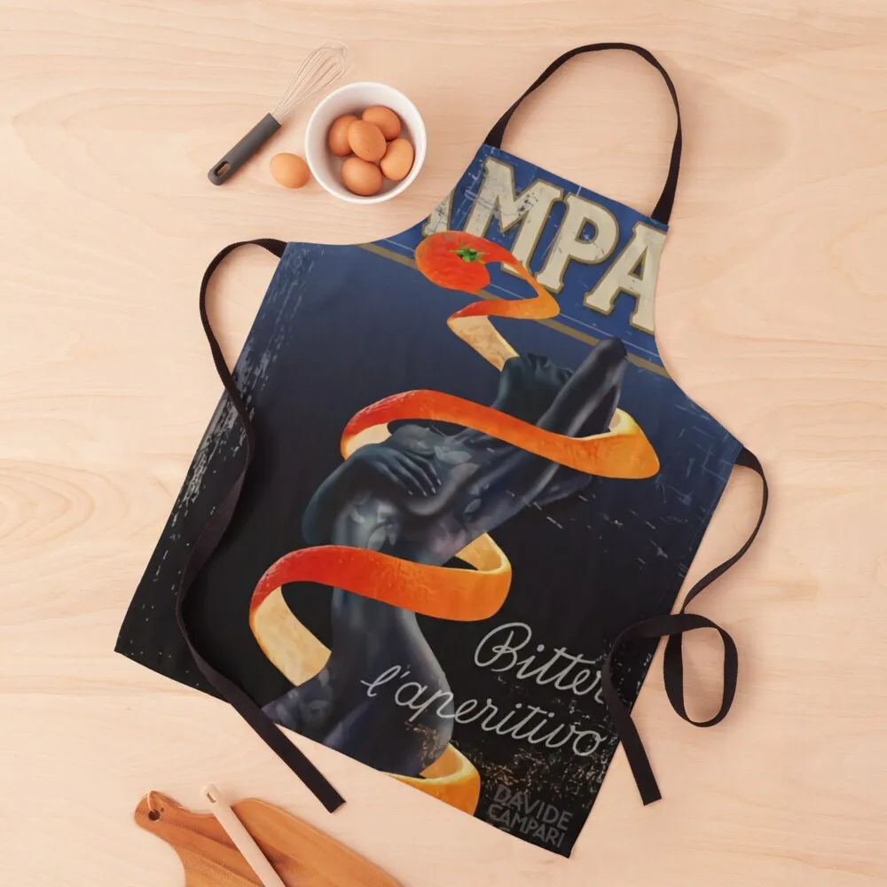 

Campari Vintage Orange Peel Distressed Apron For Men carpenter Things For The Kitchen chef for man Apron