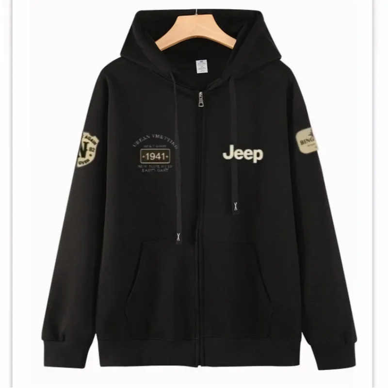 JEEP Cotton Hoodie, 2026 New Full Zip Jacket, Casual Pocket Versatile Sweatshirt