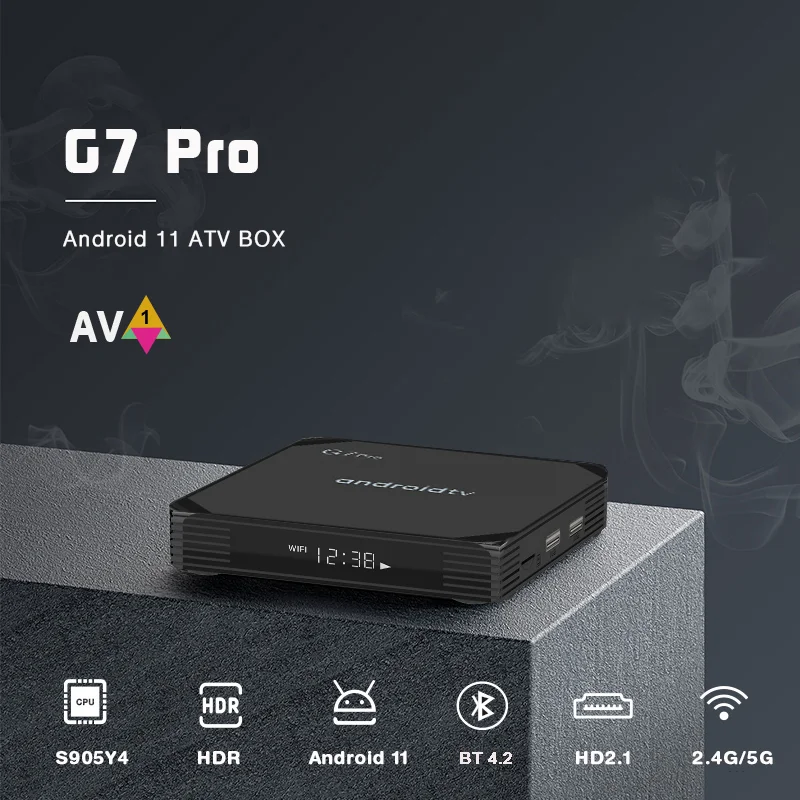 G7 Pro Smart TV Box Android 11 ATV Box 2GB 16GB S905Y4 4K HD 2.4GHz/5GHz Dual Wifi Set Top Box Media Player 4GB 32GB PK G7 mini