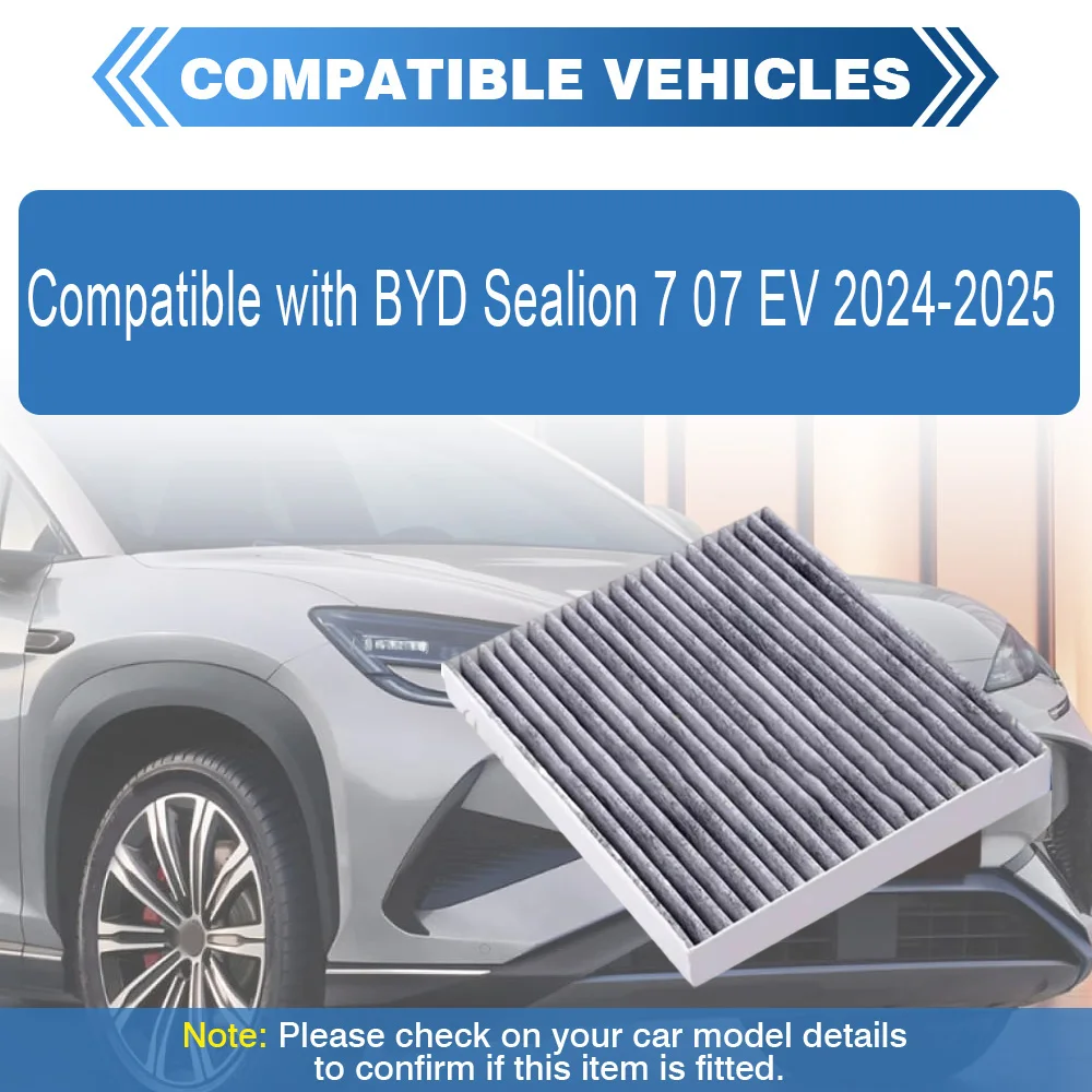 

Car Cabin Air Filter For BYD Sealion 7 07 EV 2024-2025 Air Conditioning Filter Element Replacement Automotive Accessories