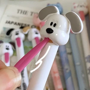 4 pçs 0.5mm novidade bonito cão gel canetas tinta preta escrita caneta conjunto de plástico criativo gel canetas para escritório escola crianças presente 8 principais vendas caneta cao - №2