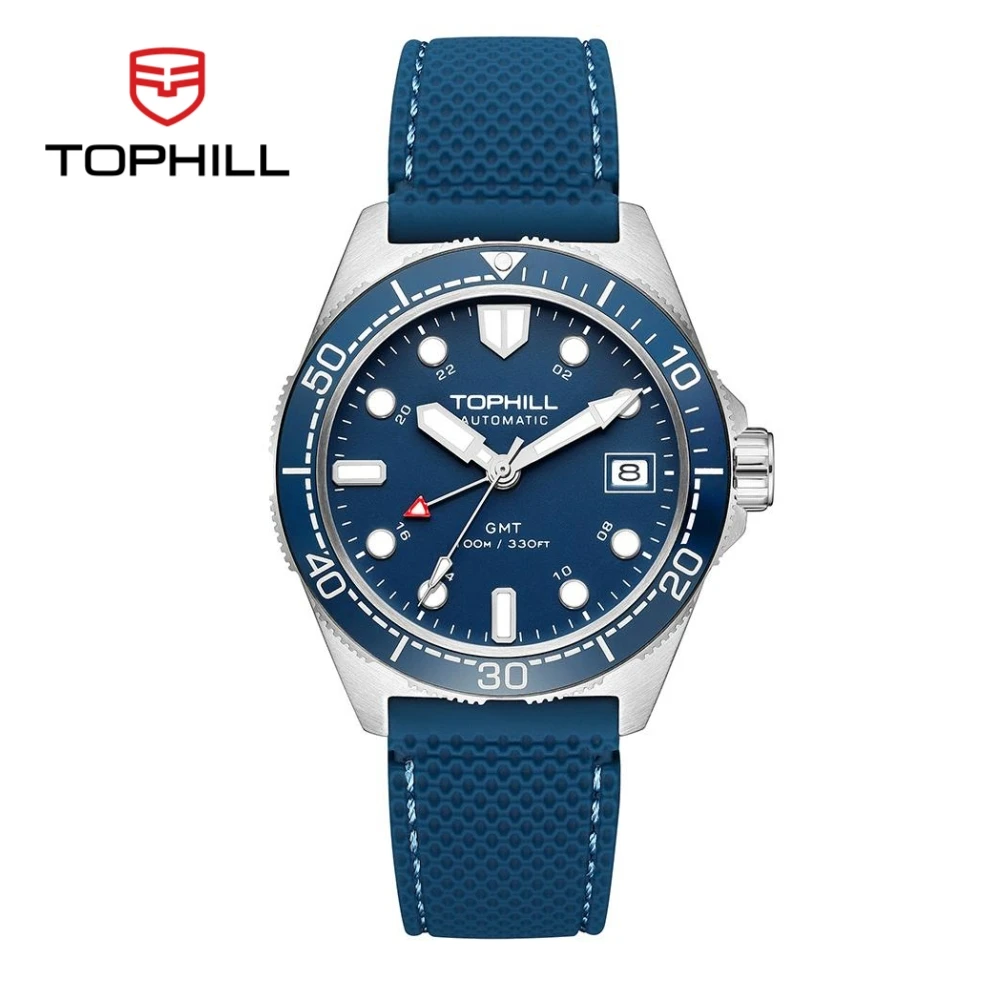 

Автоматические часы Tophill Nh34 для полевого дайвинга, часы Gmt, керамический безель, Bgw9, люм, 100 м, водонепроницаемые, с сапфировым стеклом, подарок