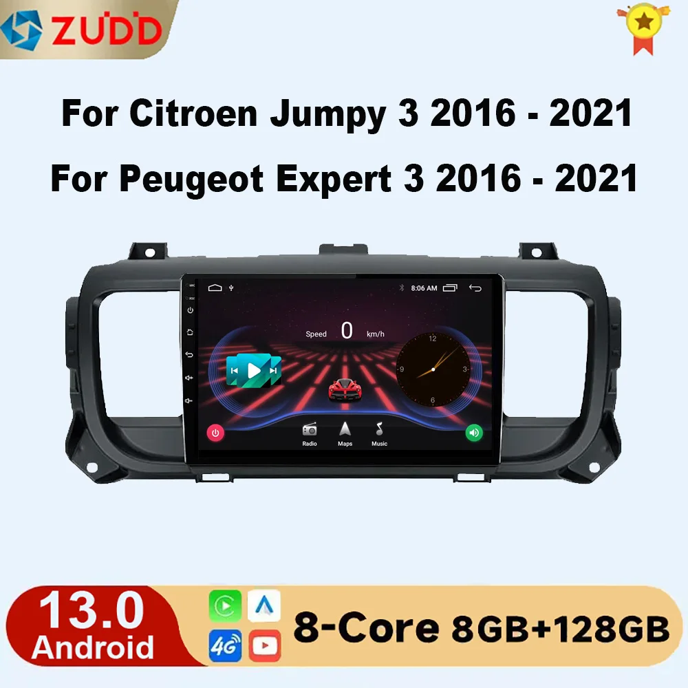 

Android 13.0 For Citroen Jumpy 3 2016 - 2021 For Peugeot Expert 3 2016 - 2021 Car Radio Multimedia Video Player 2din DVD