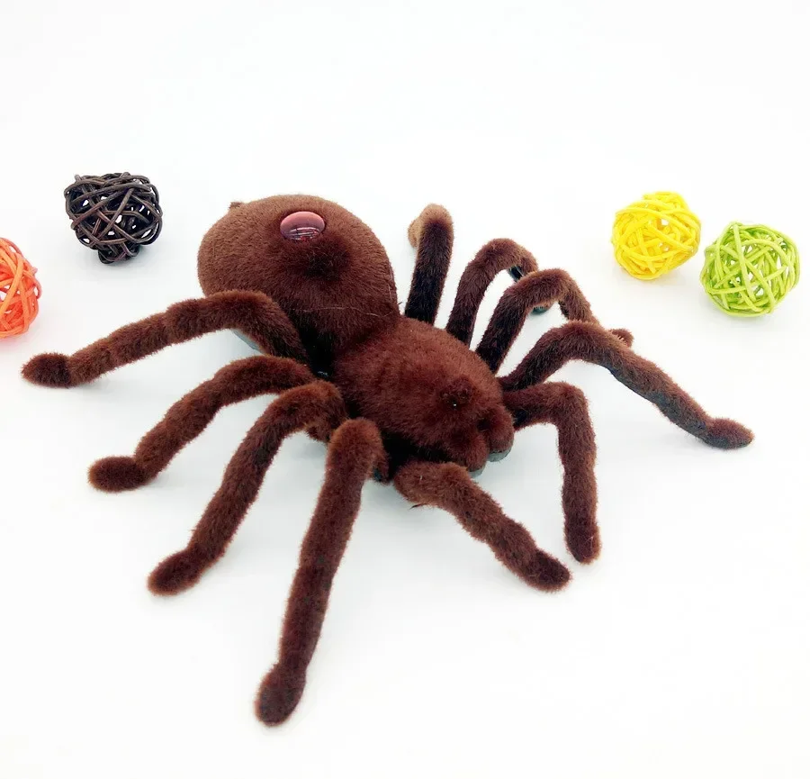 [Funny] Prank trick toy Infrared remote control flash spider animal toy Electronic pets RC simulation luminous tarantula model