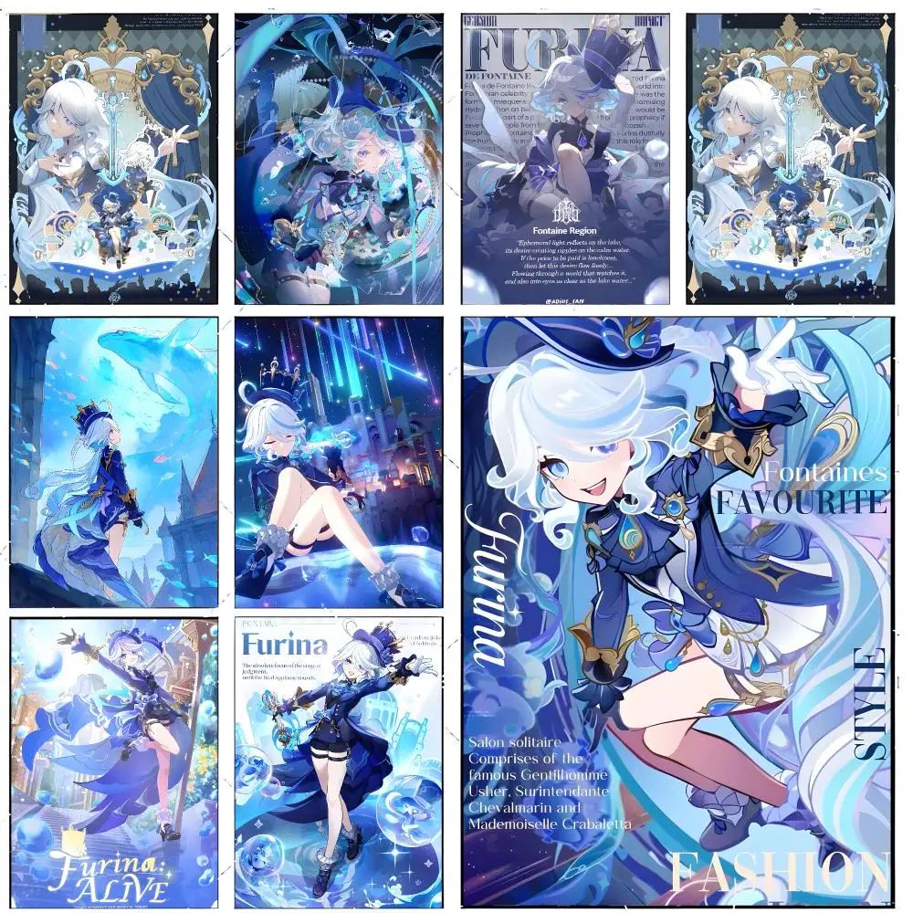 game character fantasy G-Genshin Impact Furina Poster Premium Decor Art & Gift for Household Lounge Home Ornaments