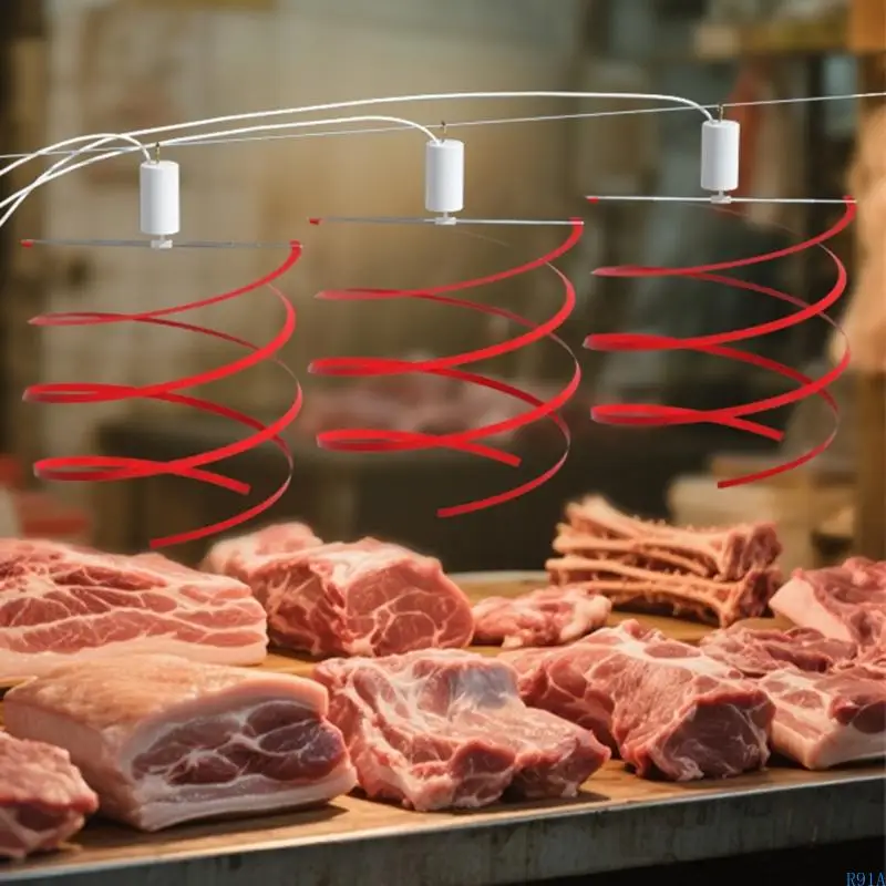 R91A 12V 1A 플라이 버그 방충제 천장 팬 플라이 억출 팬 실내 야외 레스토랑 상점 플라이 팬 개폐식 기둥을위한 팬