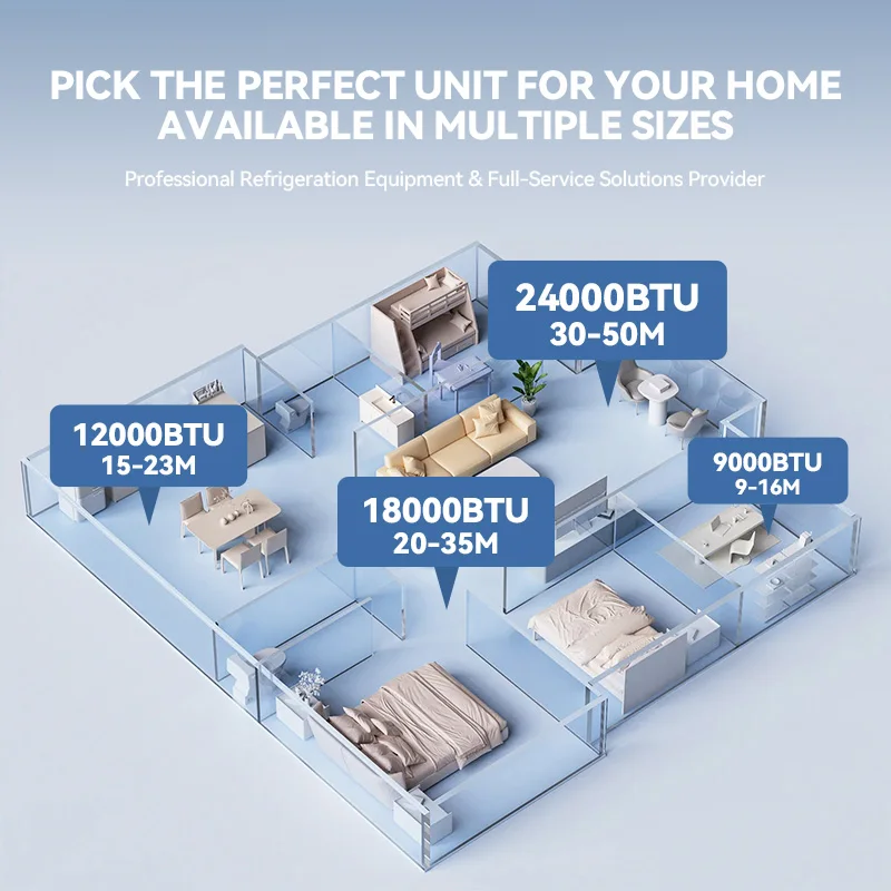 Portable Air Conditioner 9000 BTU No Installation Plug & Play Powerful Cooling Compact Wheeled AC Unit for Room Europe