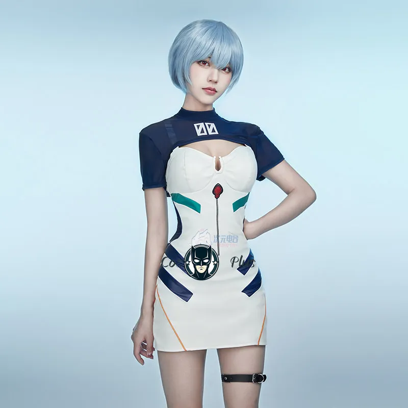 

Костюм для косплея Аянами Рей из аниме EVA, парик, сексуальная повседневная кожаная мотоциклетная куртка, наряды для женщин, униформа для Хэллоуина и карнавальных вечеринок