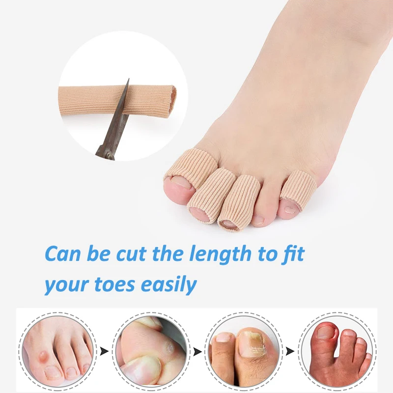 Pexmen 1/2Pcs 15cm Fabric Toe Separator Finger Protector Toe Cushion Tubes Sleeves for Bunion Corns Blisters Calluses