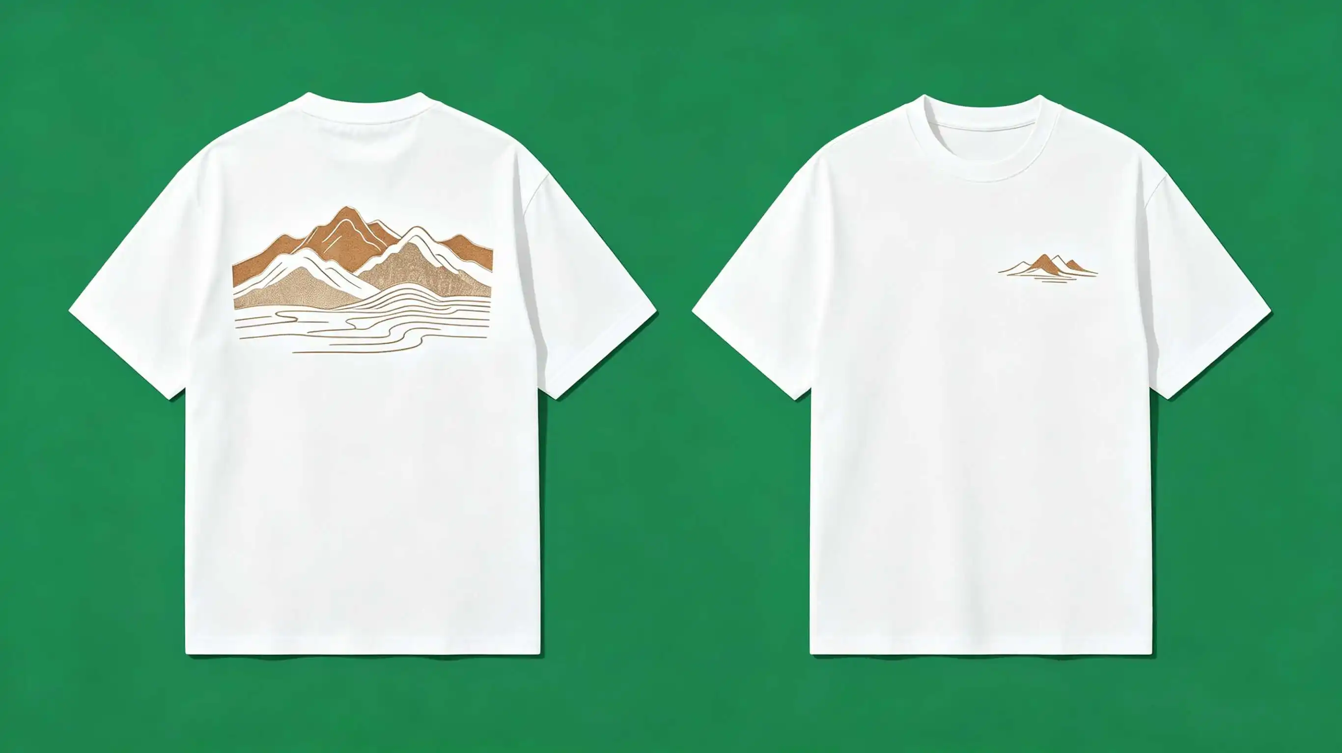 US Local Shipping 3-5 Days Delivery | Men Women Mountain Embroidery-Inspired Print T-Shirt Oversized 100% Cotton Casual Vintage Aesthetic Tee Unisex Minimalist Nature Landscape Streetwear Top Black White