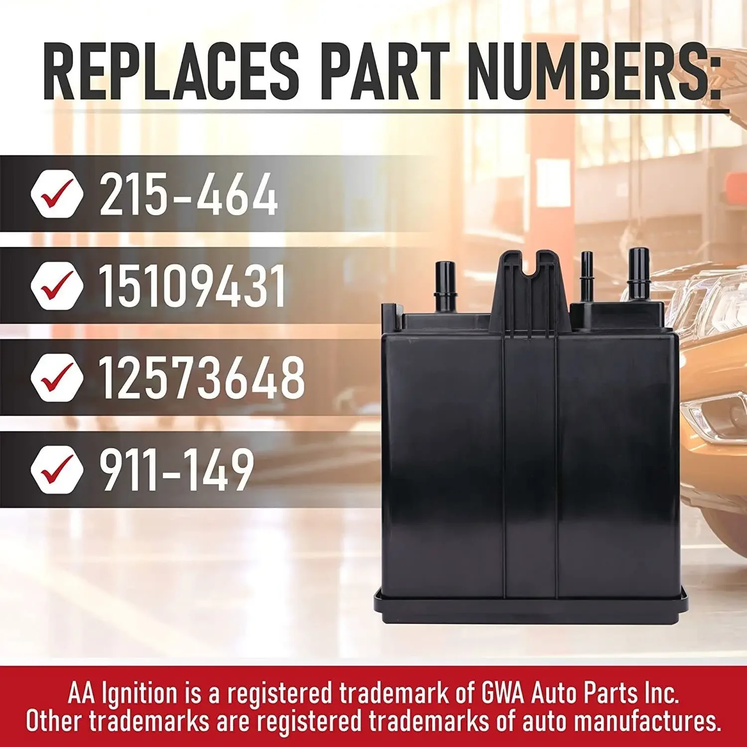 15109431 4B1200 CP434 CP524 VC4123 플라스틱 증기 캐니스터 2004-2005 캐딜락 에스컬레이드 쉐보레 타호 5.3L SRX 3.6L TG-002용