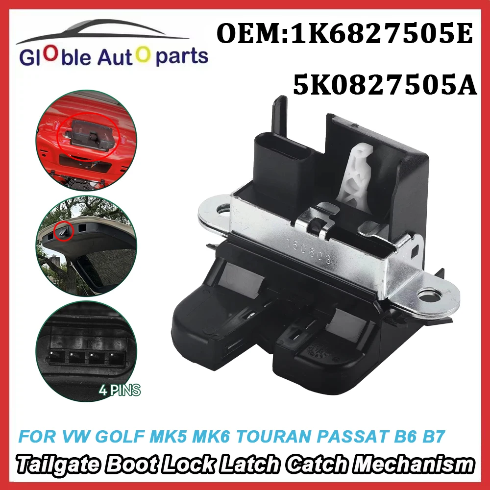 1K6827505E For VW Golf Mk5 Mk6 Passat B6 B7 Estate Touran Polo Jetta MK IV 2003-2015 Tailgate Boot Lock Latch Catch Mechanism