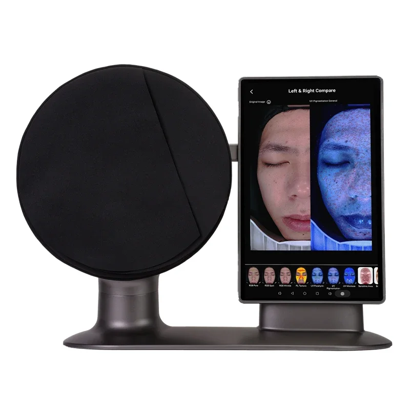 أحدث محلل الجلد ماسح الوجه AI آلة اختبار الوجه ثلاثية الأبعاد Visia آلة تحليل الجلد 17 لغة للاستخدام المنزلي في الصالون #2