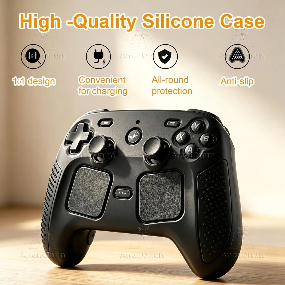 Silikon-Schutzhülle für Steam Controller 2, vollständig passend, stoßfest, kratzfest, rutschfest, Komfortgriff, Premium-Softcover-Hülle – Detail 1