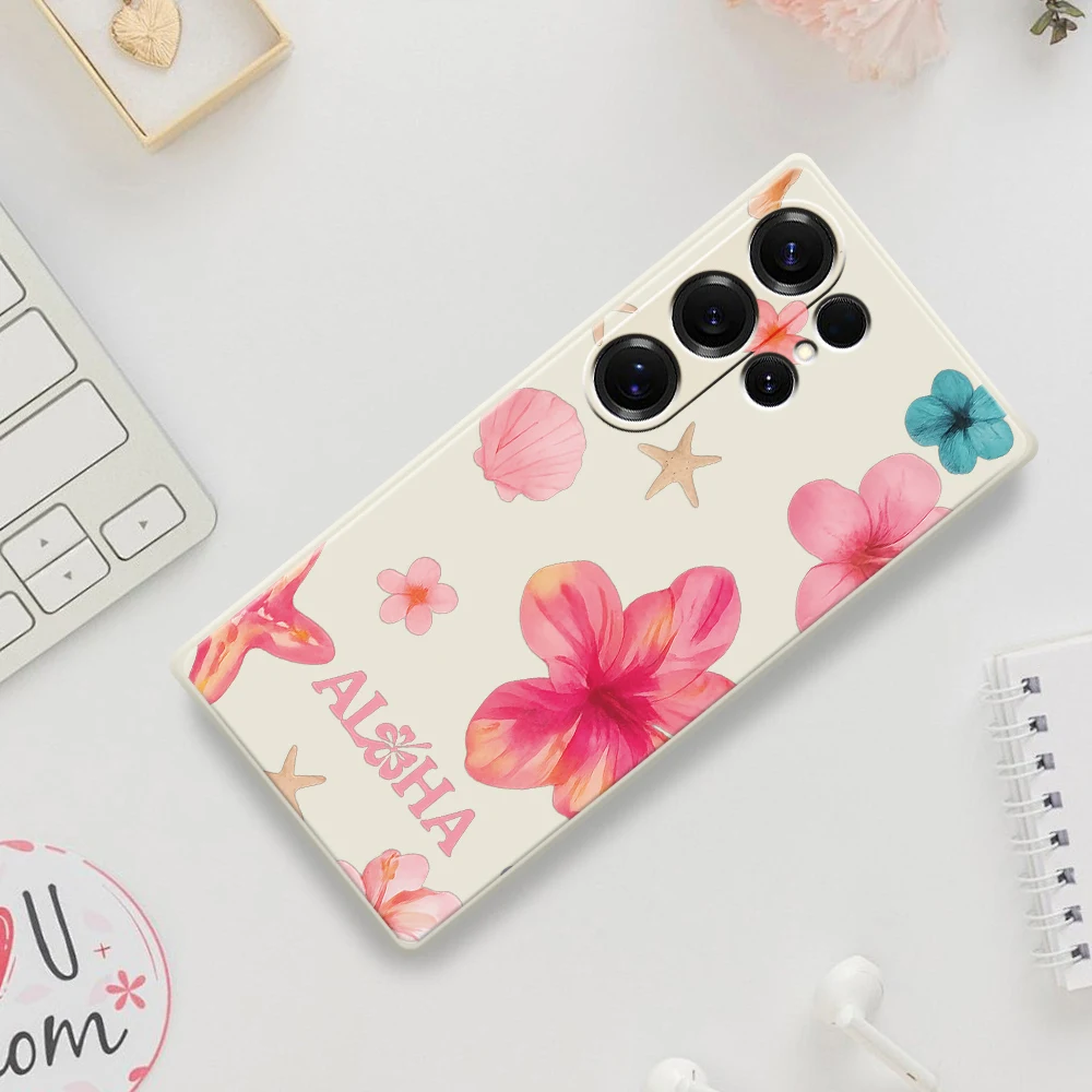 Summer Flowers Phone Case For Samsung Galaxy S25 S24 S23 S22 S21 S20 Ultra Plus S23 FE S21FE S20FE S10 Plus Silicone Cover Funda