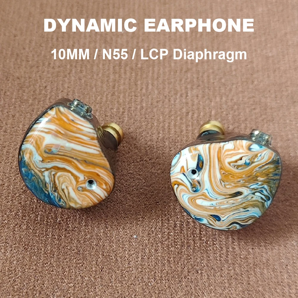 HiFi Dynamic Earphones IEM in-ear Monitor Earbuds 10mm Moving Coil Headphone LCP Diaphragm 0.78mm Detachable Cable Headset 3.5mm