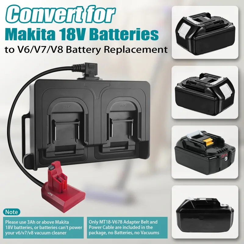 HAKSINKY Dual-Battery Waist-Mounted Weight Reducer for Makita/Milwaukee/Bosch 18/20V Battery To for Dyson V6V7V8 Vacuum Cleaners - view 2