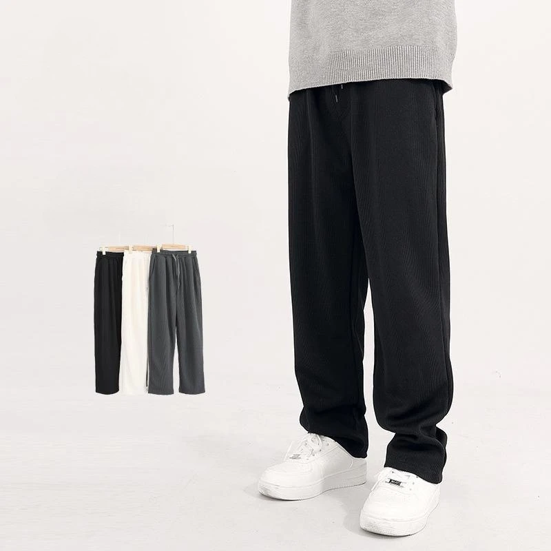 

Korean Style Boys Straight Leg Pants Kids Casual Trousers Solid Color Ankle Pants for Teenage Boys Daily Wear Spring Autumn