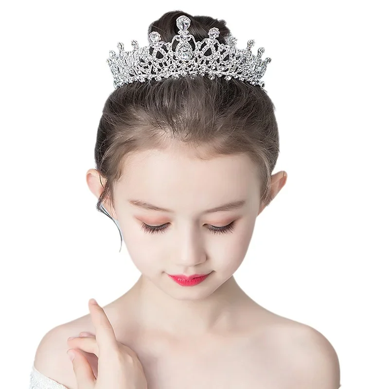 Fashion Silver Color Crystal Rhinestone Tiaras And Crowns With Combs For Girls Princess Wedding Hair Accessories