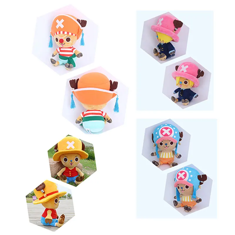 25cm Anime One Piece 15 Styles Plush Toys Cartoon Figures Luffy Tony Chopper Zoro Kawaii Toy Stuffed Soft Dolls Kids Xmas Gifts